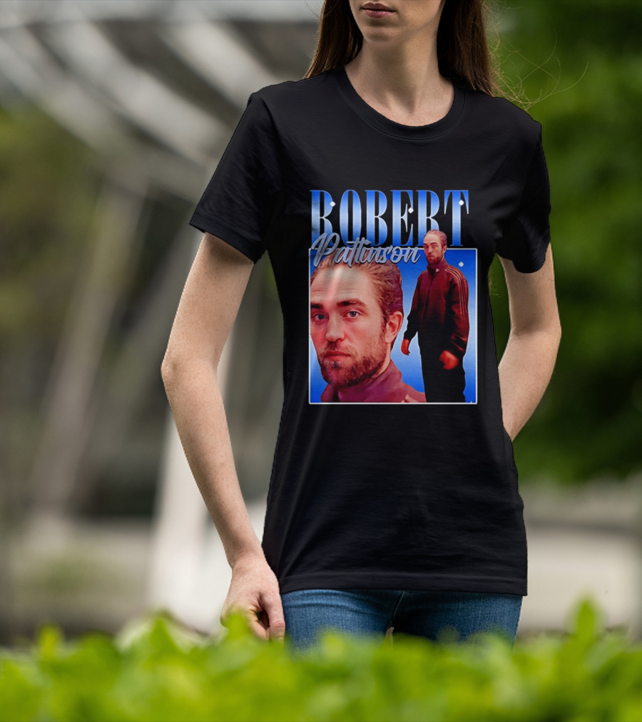 Robert Pattinson Standing Meme Blue Adidas Tracksuit T-Shirt