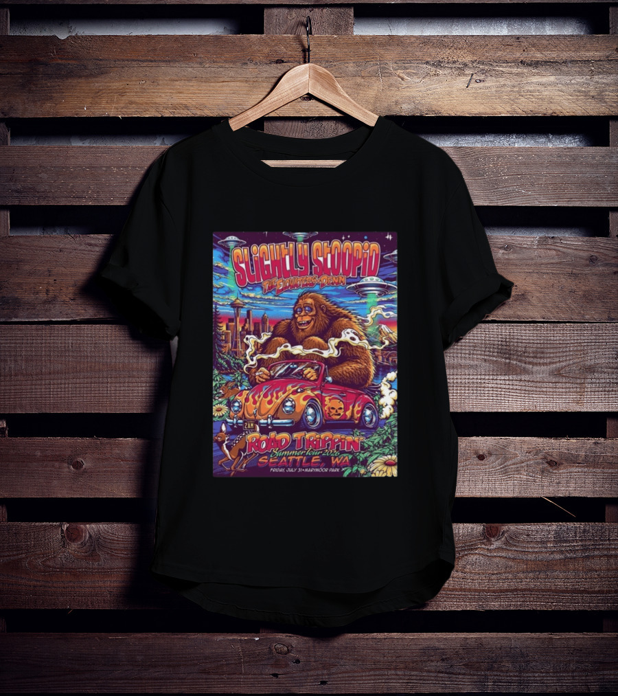Slightly Stoopid Road Trippin Summer Tour 2026 Seattle WA July 31 Marymoor Park T-Shirt