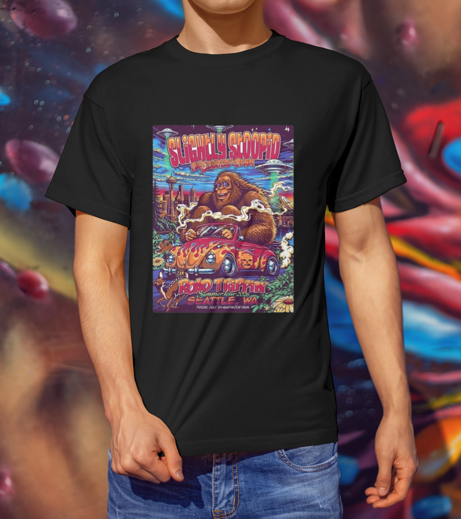 Slightly Stoopid Road Trippin Summer Tour 2026 Seattle WA July 31 Marymoor Park T-Shirt