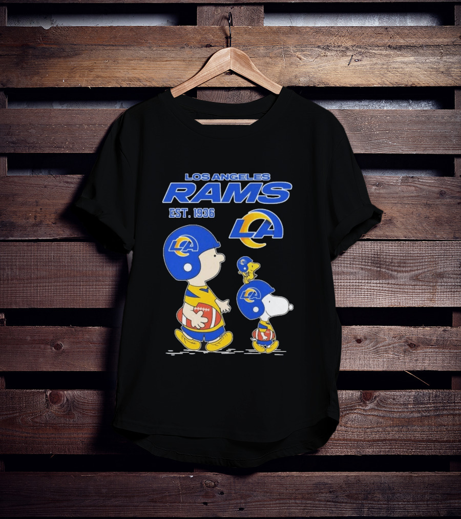 Snoopy Charlie Brown Los Angeles Rams 1936 Football Team LA T-Shirt