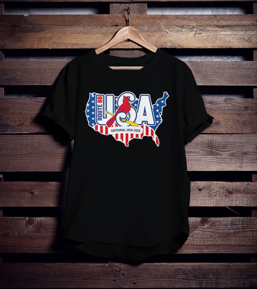 Route 66 USA Centennial 1926 2026 Springfield Cardinals T-Shirt