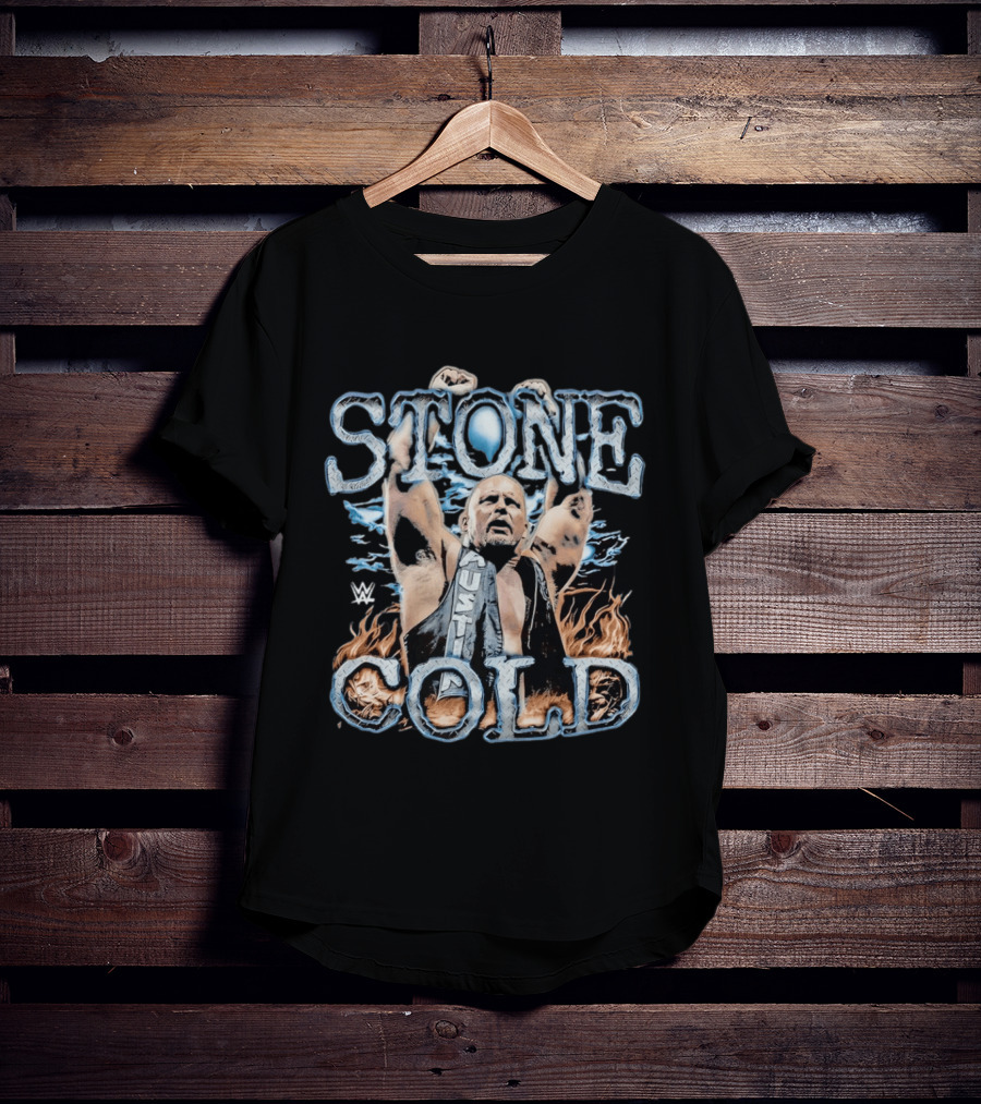 Stone Cold Steve Austin WWE Ice And Flames Iconic Wrestling T-Shirt
