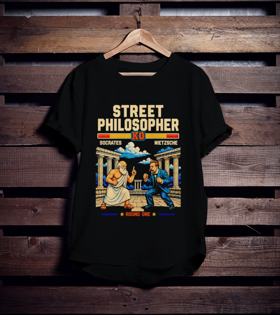 Street Philosopher KO Socrates Nietzsche Round One Colosseum Showdown T-Shirt