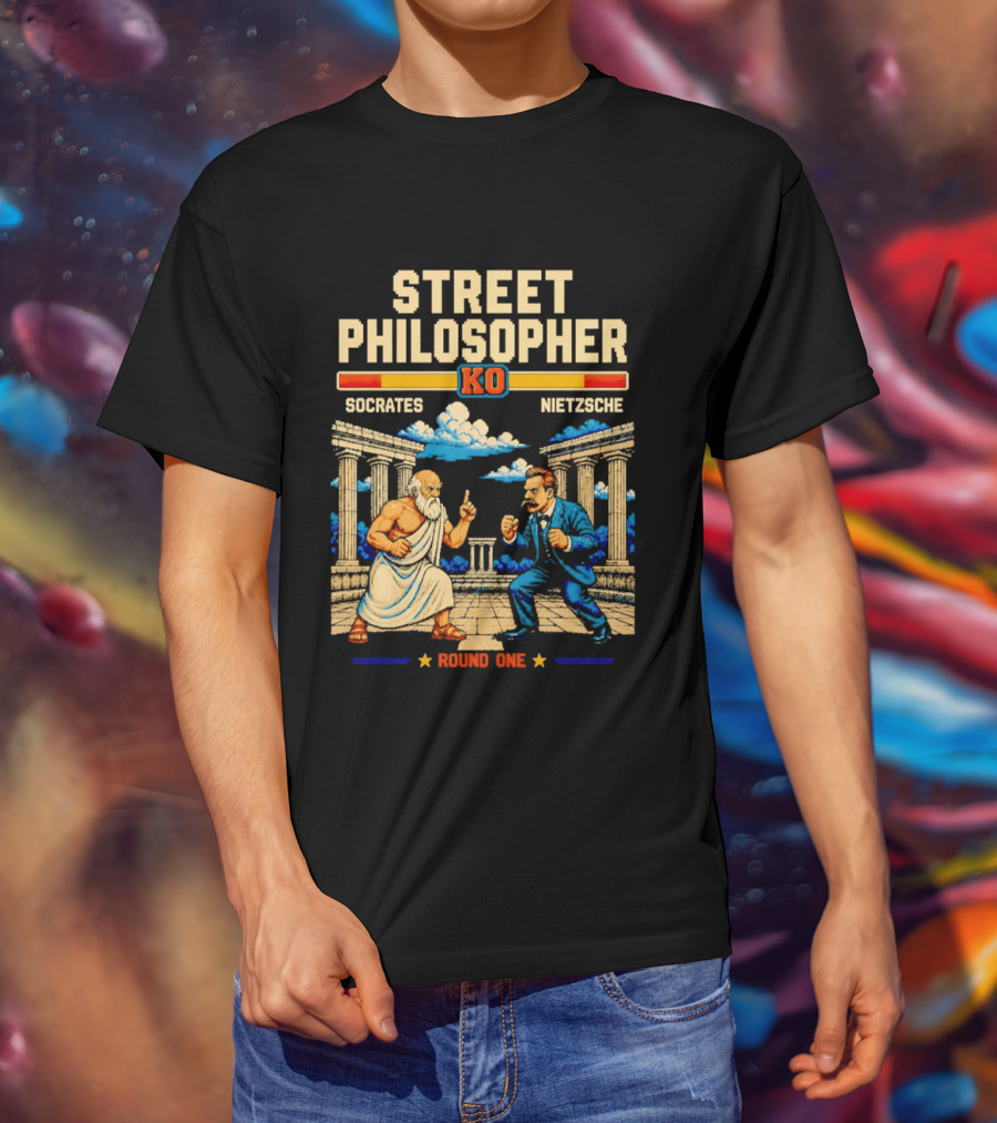Street Philosopher KO Socrates Nietzsche Round One Colosseum Showdown T-Shirt