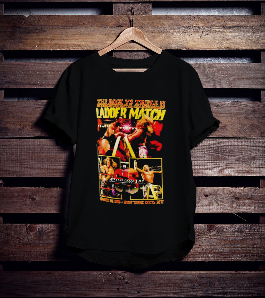 WWE SummerSlam 1998 The Rock Vs Triple H Ladder Match Intercontinental Championship New York City T-Shirt