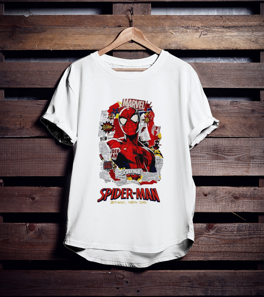 Marvel Spider Man Brand New Day Comic Collage T-Shirt