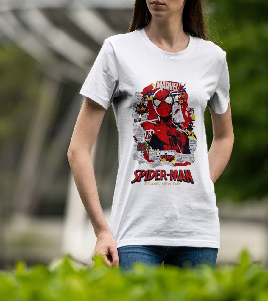 Marvel Spider Man Brand New Day Comic Collage T-Shirt