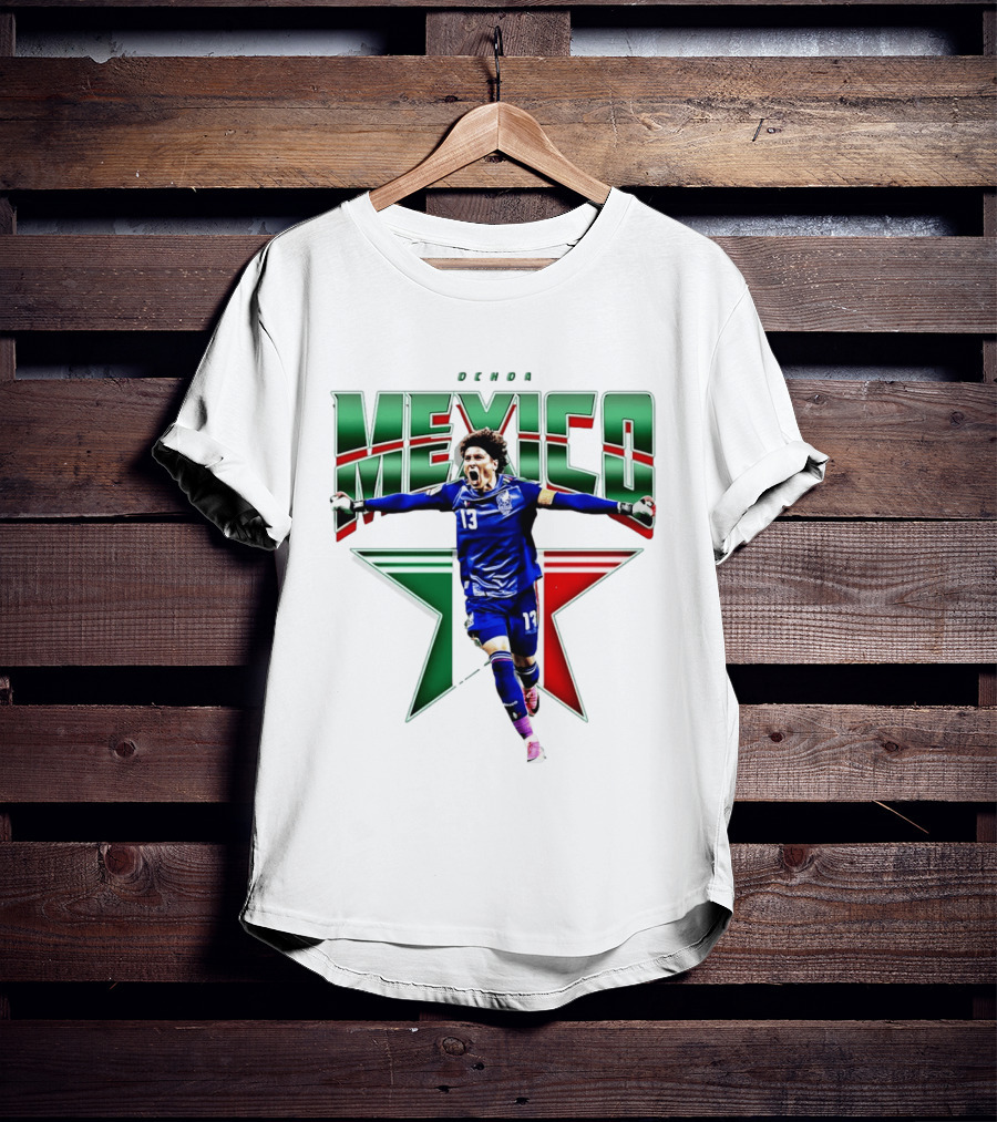 Ochoa Mexico 13 Goalkeeper Tri Color Starburst T-Shirt