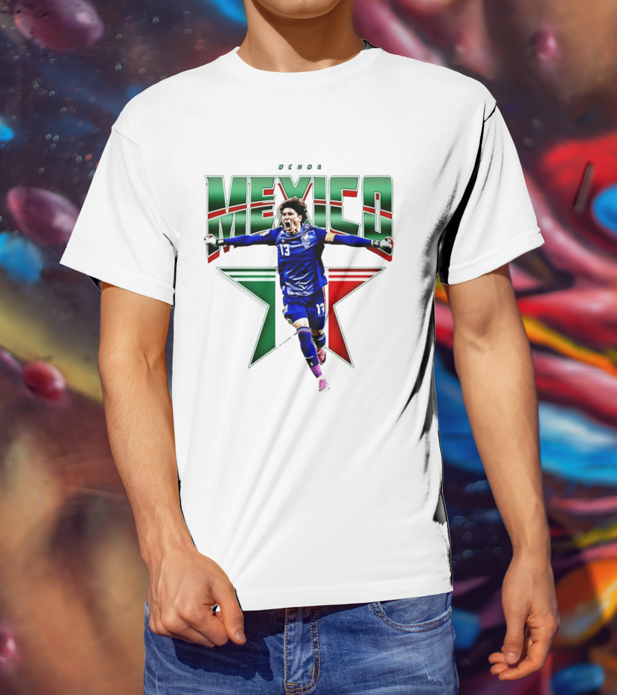 Ochoa Mexico 13 Goalkeeper Tri Color Starburst T-Shirt