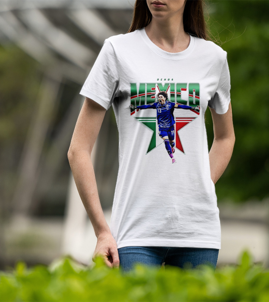 Ochoa Mexico 13 Goalkeeper Tri Color Starburst T-Shirt
