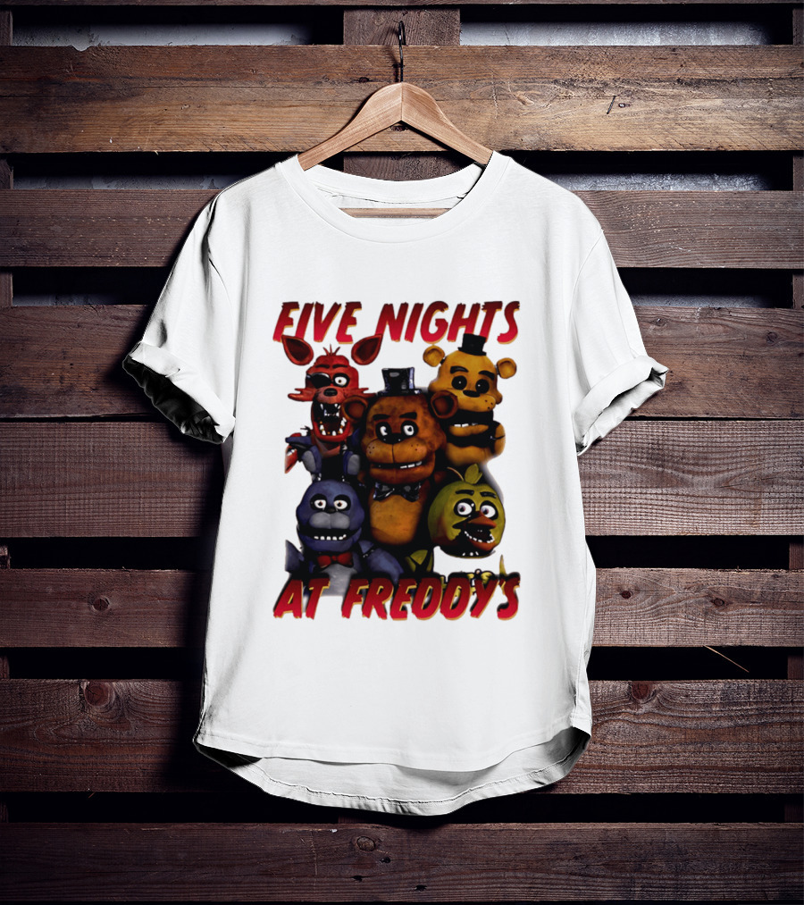 Five Nights At Freddy's Cartoon Characters Freddy Bonnie Chica Foxy T-Shirt