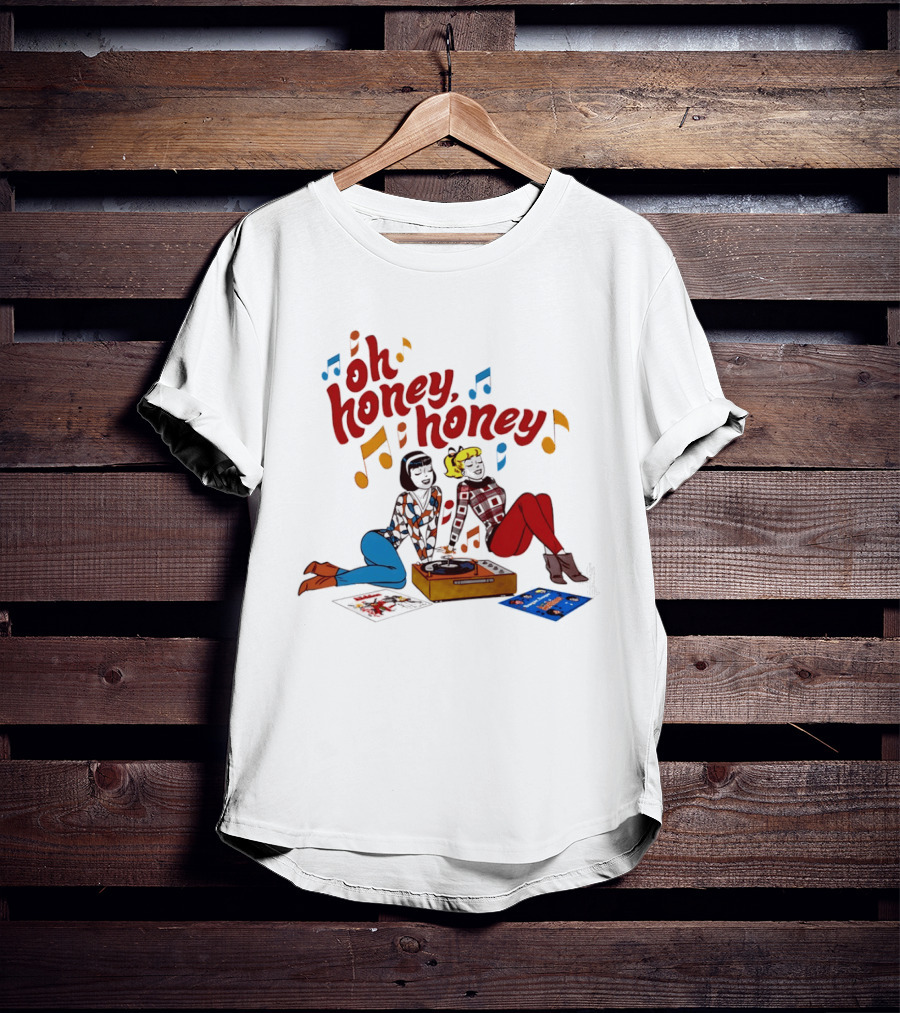 Oh Honey Honey Cartoon Style Retro Fashion Girl Music T-Shirt