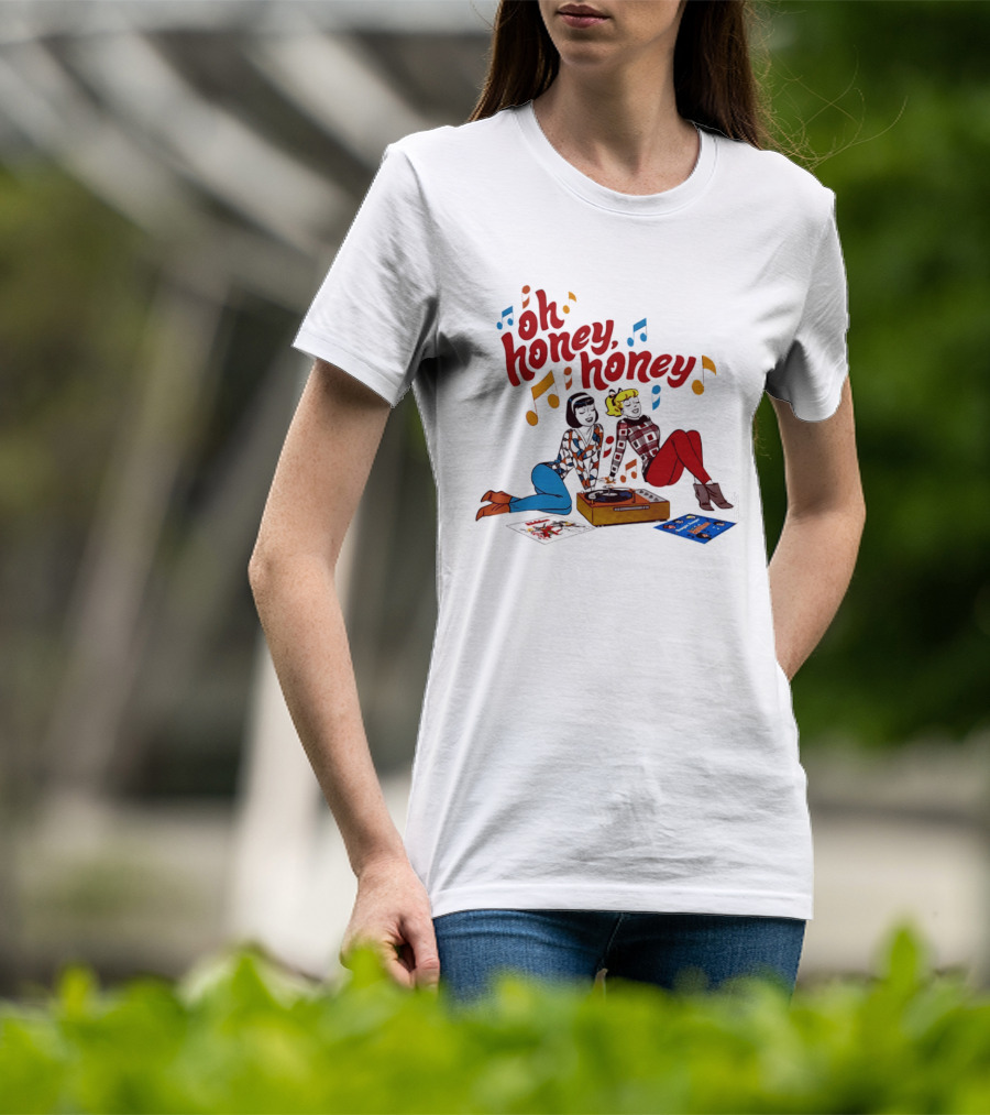 Oh Honey Honey Cartoon Style Retro Fashion Girl Music T-Shirt