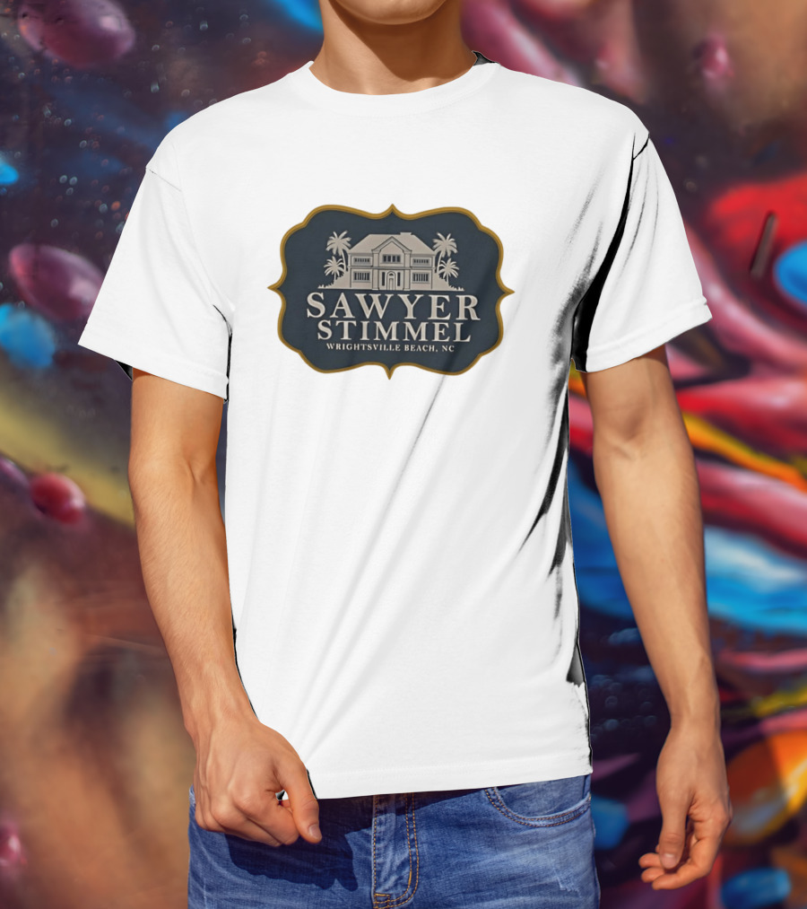 Sawyer Stimmel Wrightsville Beach NC House And Palm Trees T-Shirt