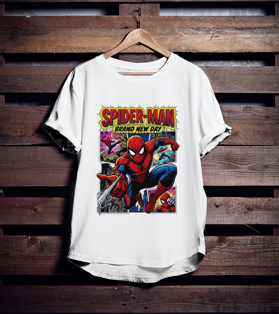 Spider Man Brand New Day Collage Marvel Comic Adventure T-Shirt