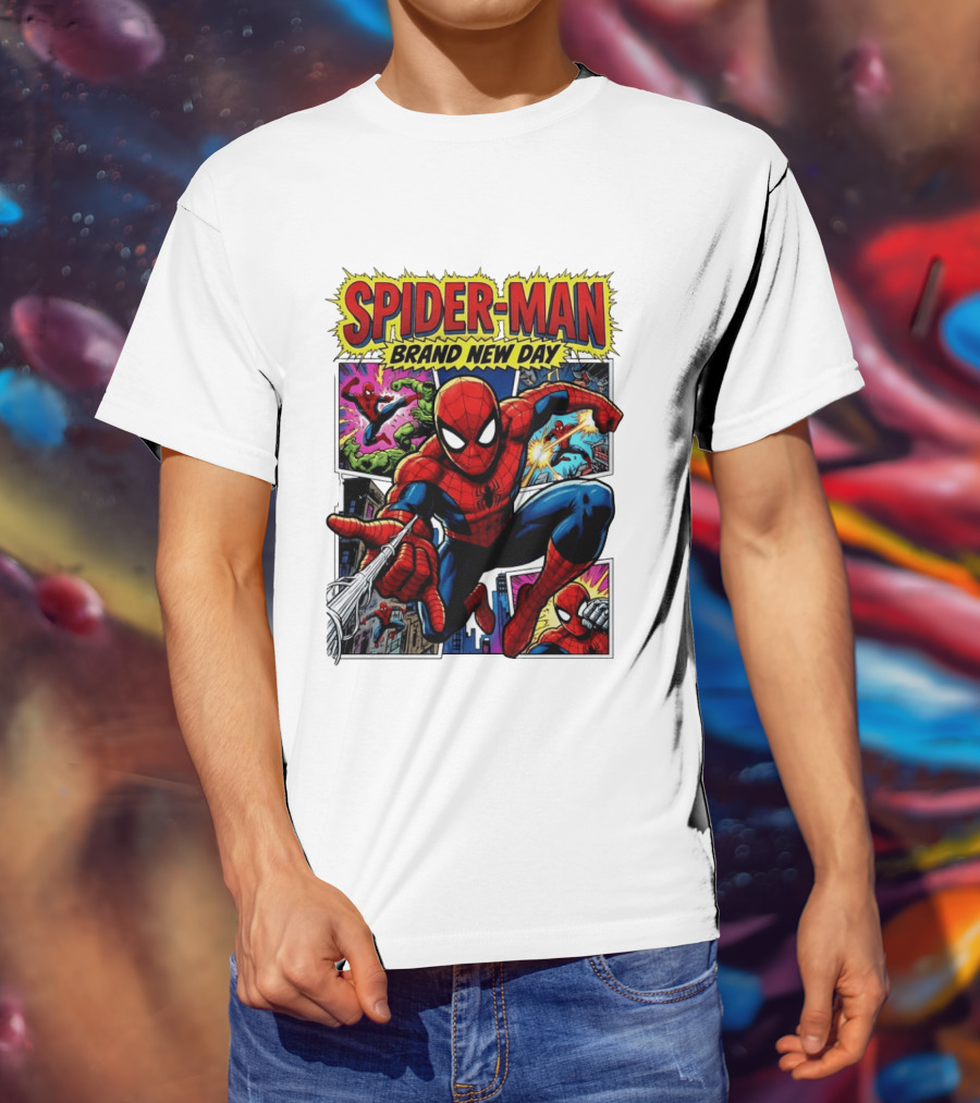 Spider Man Brand New Day Collage Marvel Comic Adventure T-Shirt