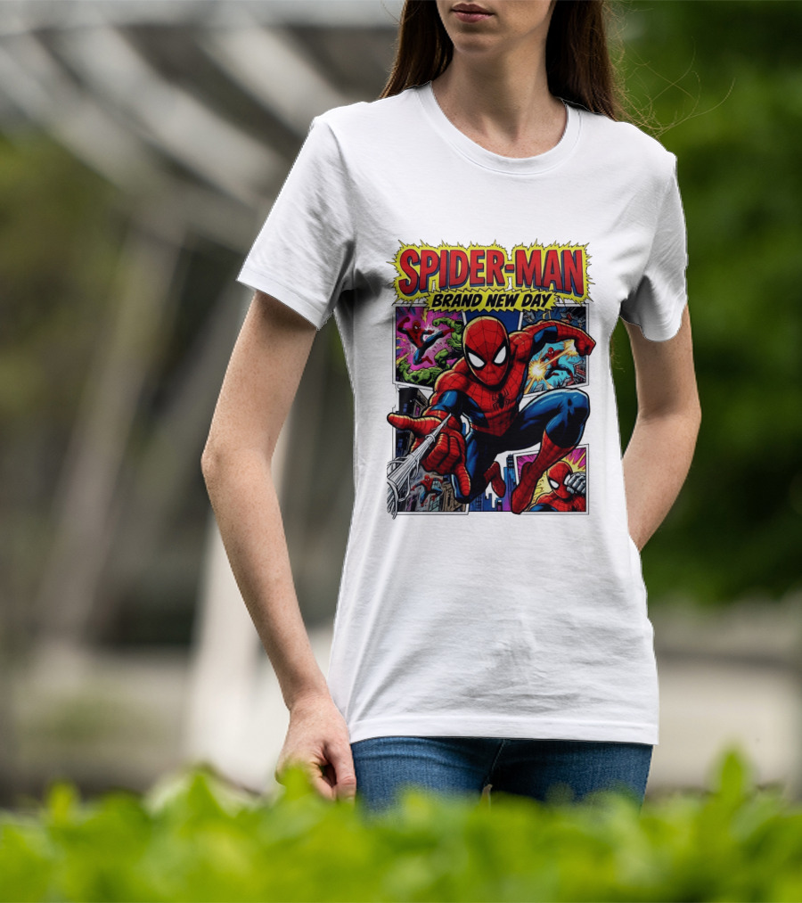 Spider Man Brand New Day Collage Marvel Comic Adventure T-Shirt
