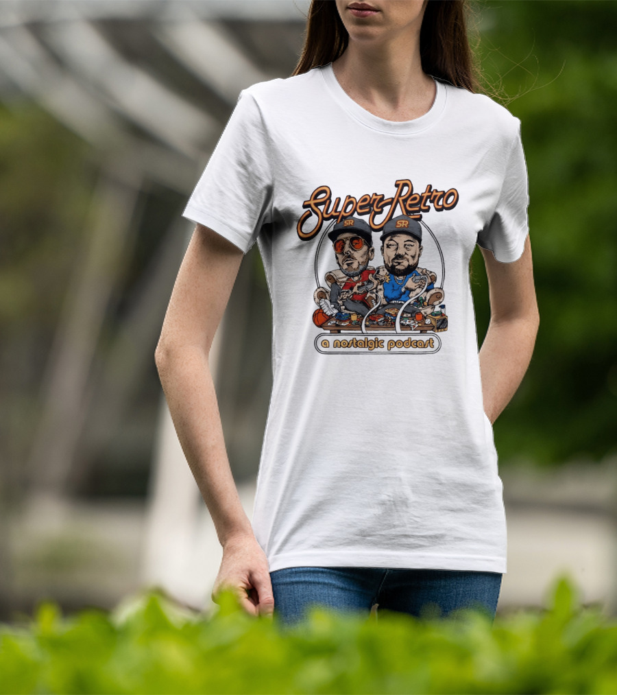 Super Retro SR A Nostalgic Podcast T-Shirt