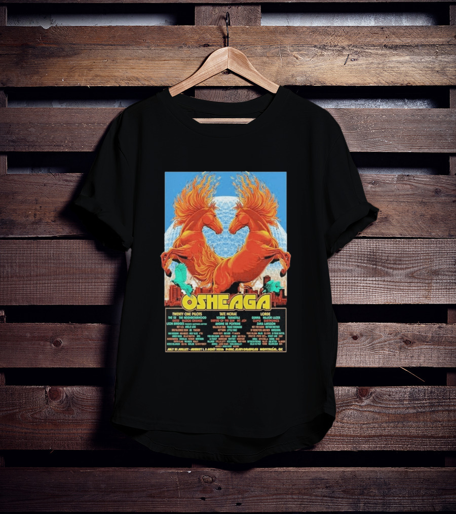 19th Annual Osheaga Music And Arts Festival July 31 To August 2 2026 Headliners Twenty One Pilots Tate McRae Lorde Parc Jean Drapeau Montreal Canada T-Shirt