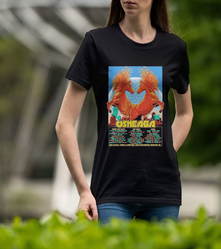 19th Annual Osheaga Music And Arts Festival July 31 To August 2 2026 Headliners Twenty One Pilots Tate McRae Lorde Parc Jean Drapeau Montreal Canada T-Shirt