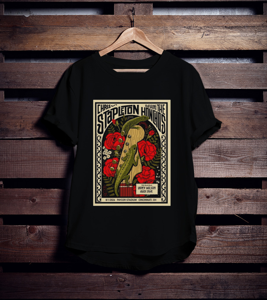 Chris Stapleton Featuring The Honchos Lainey Wilson Allen Stone Cincinnati 2026 Paycor Stadium August 1 T-Shirt