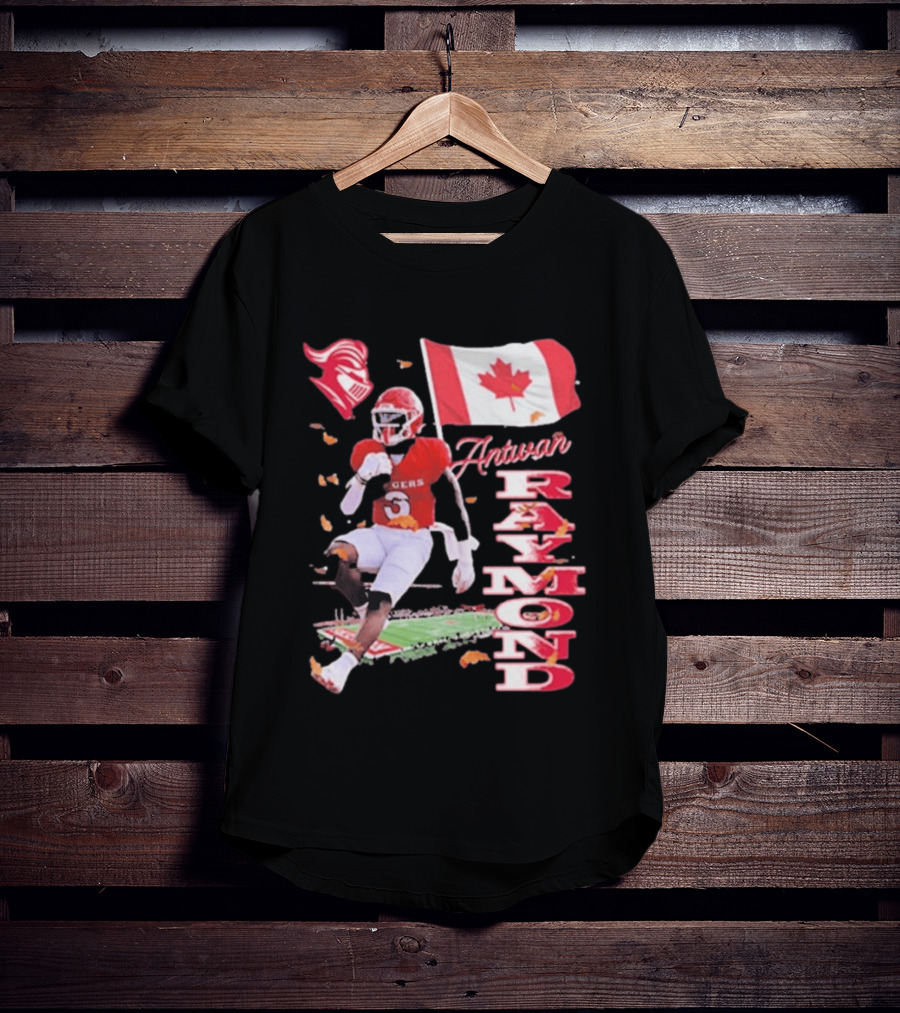 Antwan Raymond Rutgers Scarlet Knights Canadian Flag Football T-Shirt