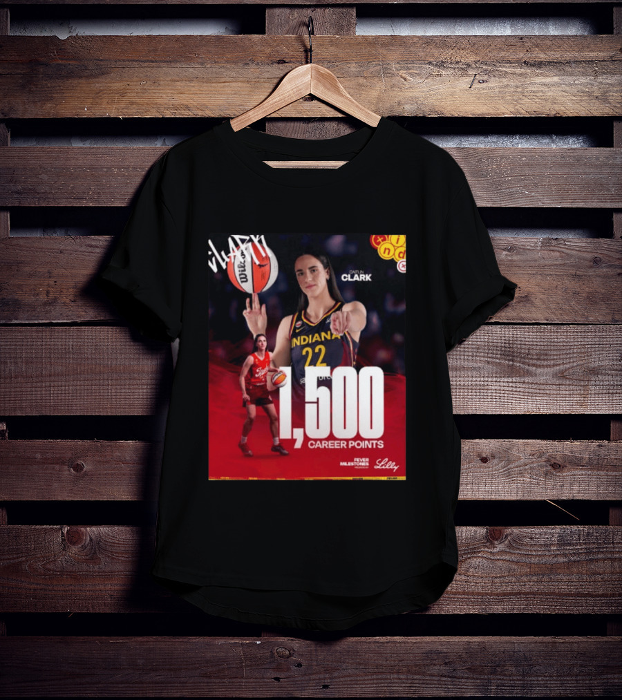 Caitlin Clark Indiana Fever 1500 Career Points Milestone Celebration WNBA Fever Milestones T-Shirt