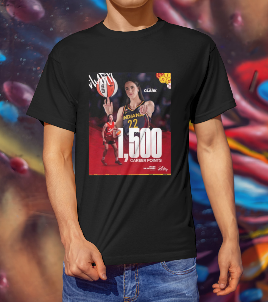 Caitlin Clark Indiana Fever 1500 Career Points Milestone Celebration WNBA Fever Milestones T-Shirt