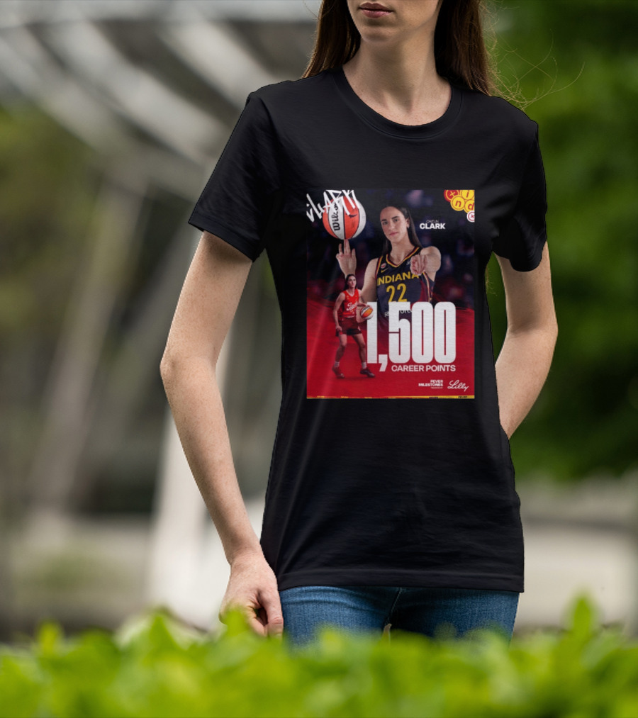 Caitlin Clark Indiana Fever 1500 Career Points Milestone Celebration WNBA Fever Milestones T-Shirt