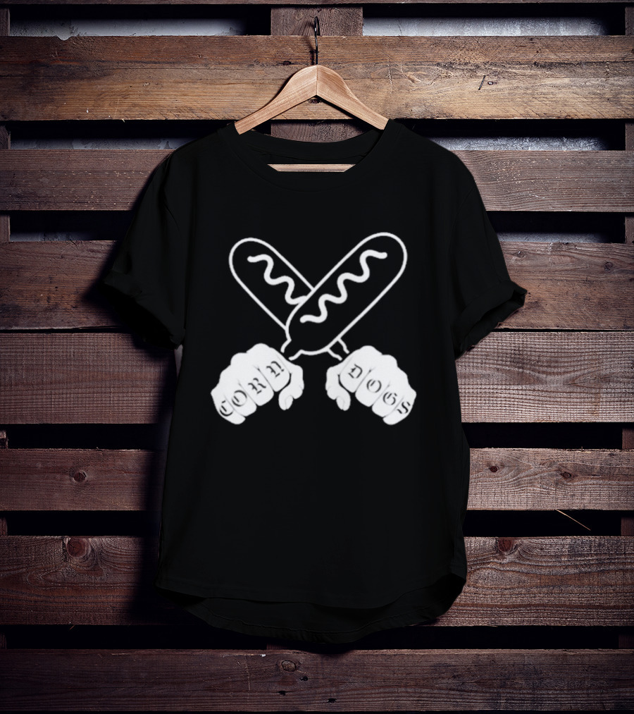 Corndog Knuckles Fun Novelty Design With Crossed Snacks And Fists T-Shirt