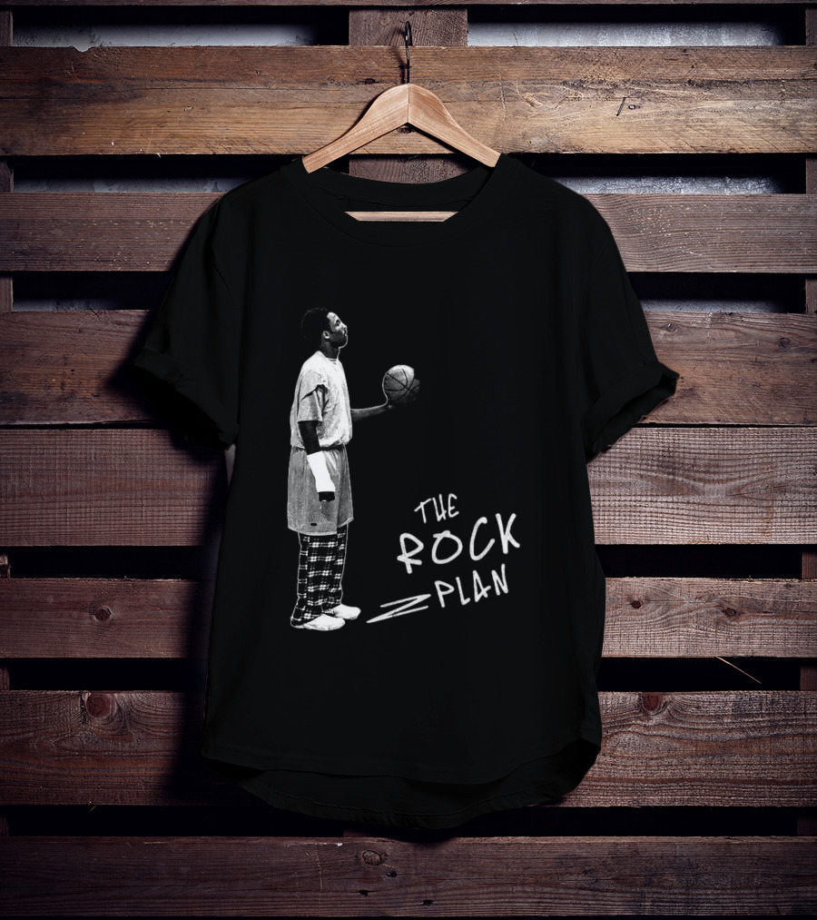 The Rock Plan Street Basketball Vintage Style Player Holding Ball T-Shirt