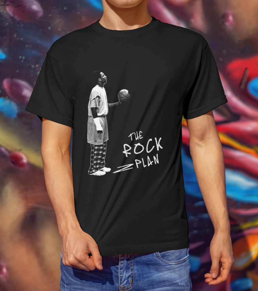 The Rock Plan Street Basketball Vintage Style Player Holding Ball T-Shirt
