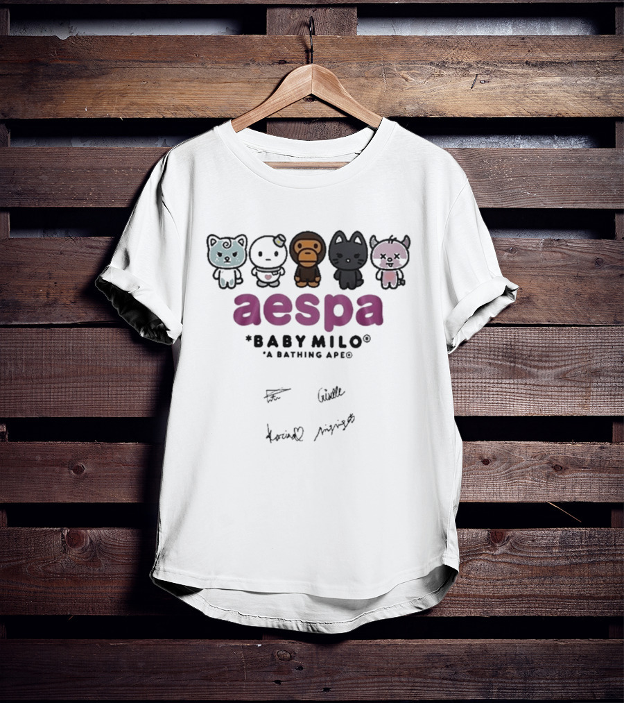 Aespa BABY MILO A Bathing Ape Signed 2026 Edition T-Shirt