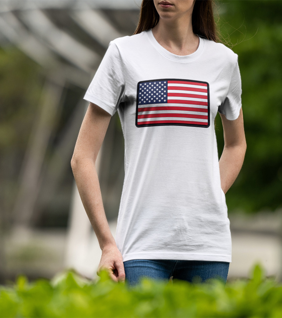 Dan Cevette American Flag Hat United States Stars And Stripes T-Shirt