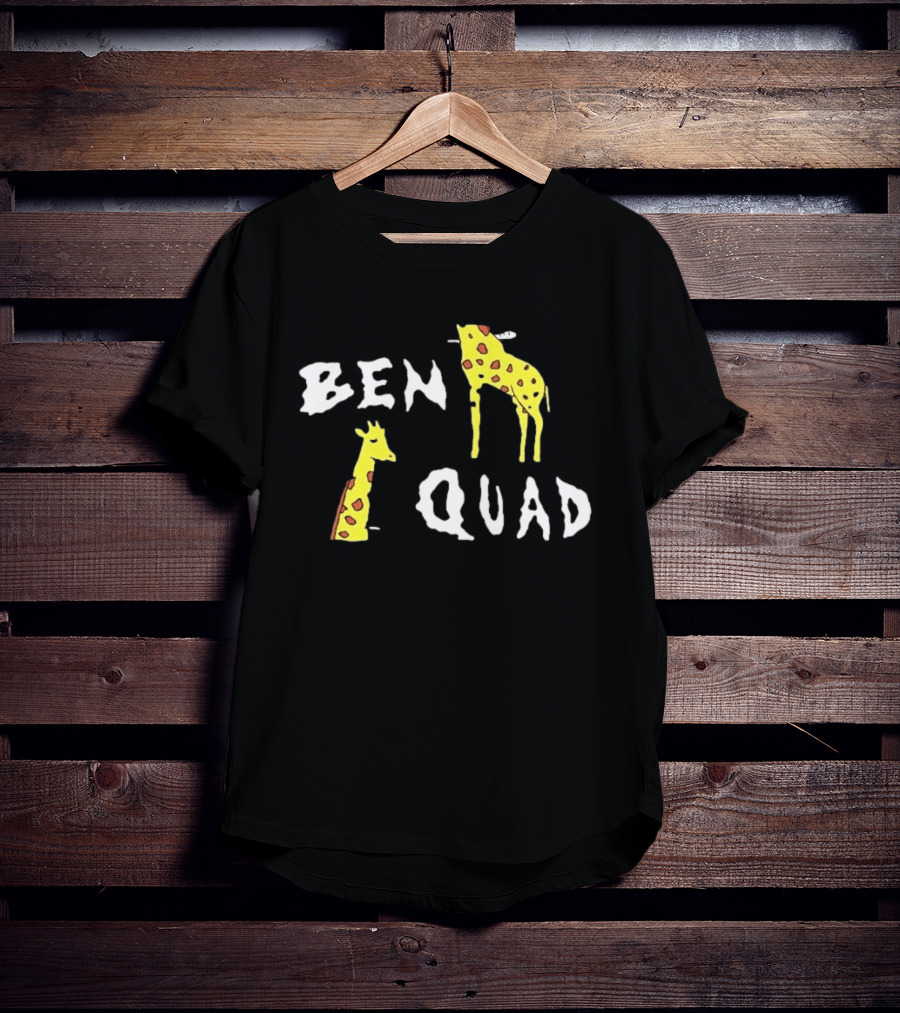 Ben Quad Giraffe Illustration Fun Cartoon T-Shirt