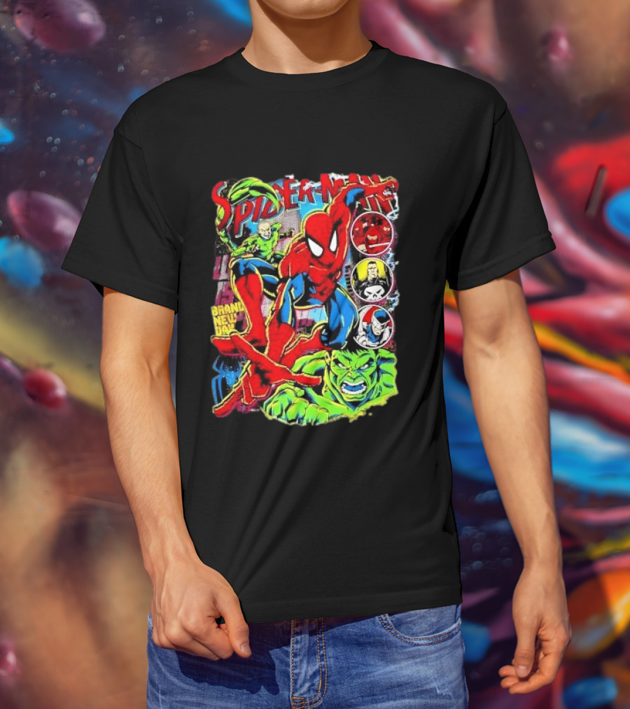 Spider Man Marvel Hulk Punisher Scorpion Ninja Brand New Day T-Shirt