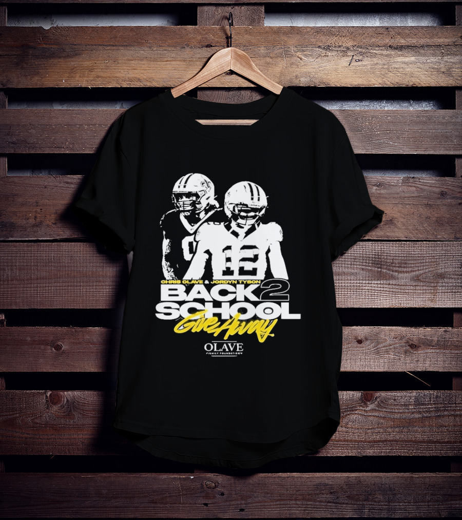 Chris Olave Jordyn Tyson Back 2 School Give Away Olave Connections T-Shirt