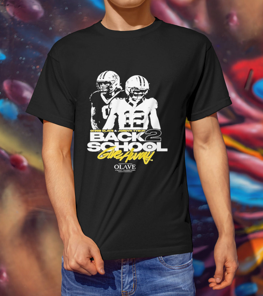 Chris Olave Jordyn Tyson Back 2 School Give Away Olave Connections T-Shirt