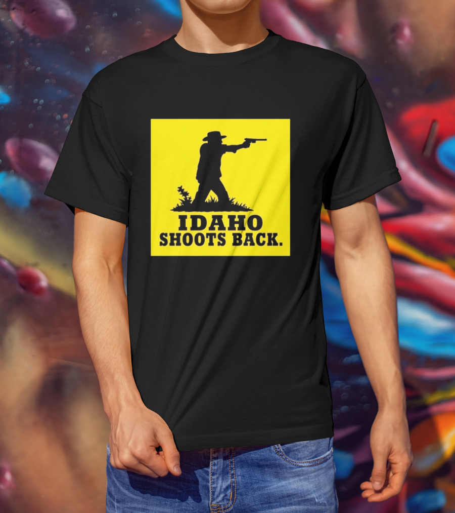 Idaho Shoots Back Cowboy Silhouette Retro Humor T-Shirt