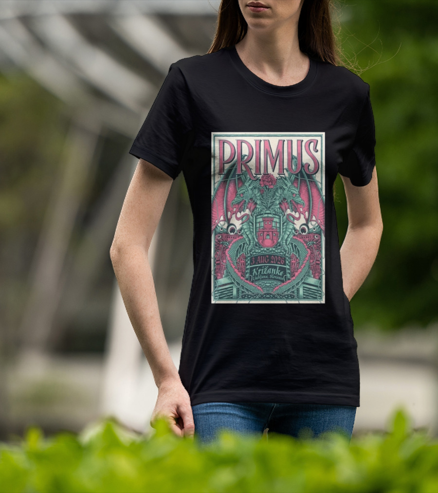 Primus Ljubljana Križanke Concert 3 Aug 2026 Double Dragon T-Shirt