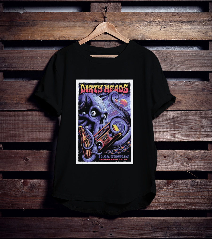 Dirty Heads Aug 2 2026 Everwise Amp Indianapolis IN Alien Octopus T-Shirt