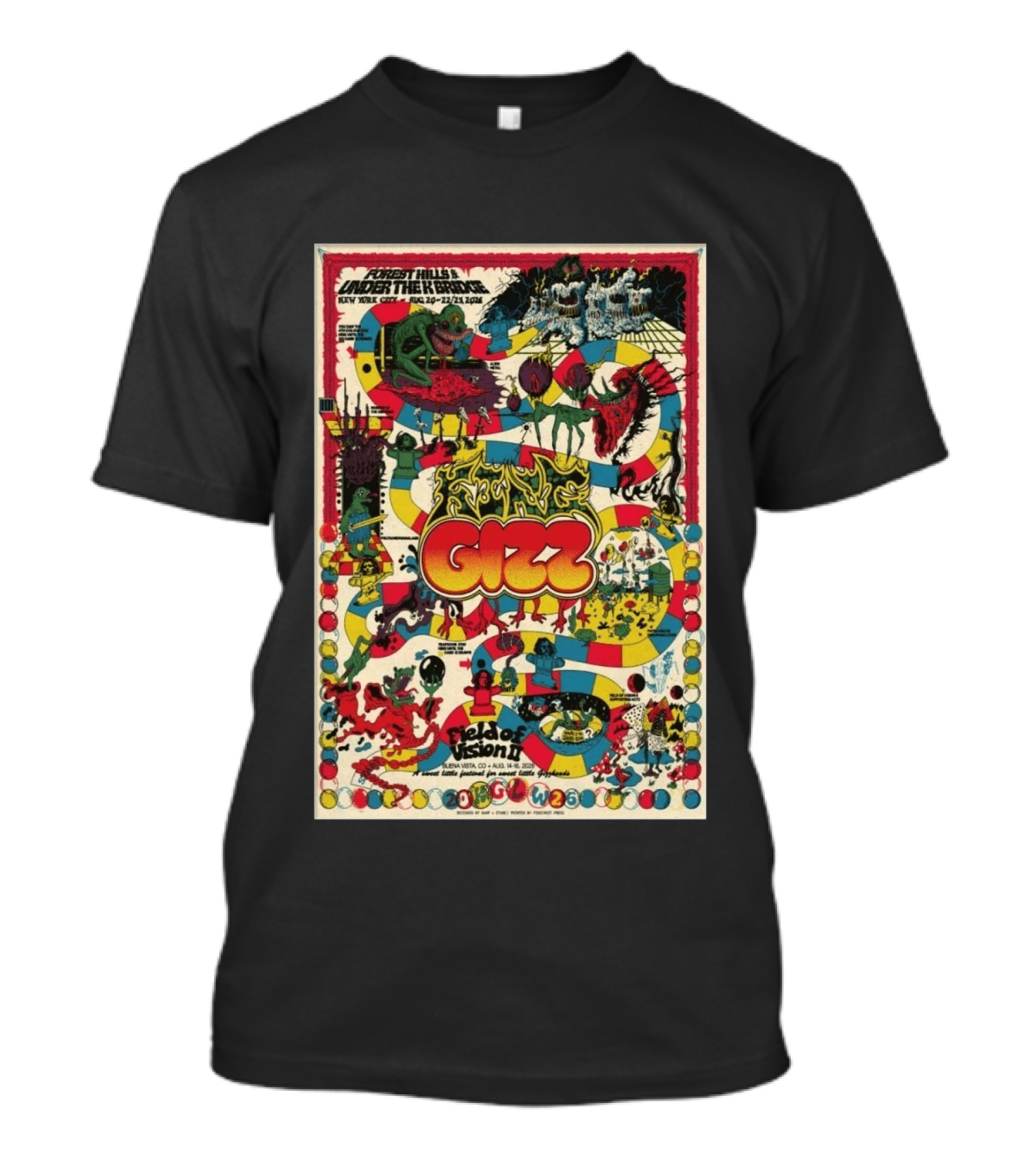 King Gizzard And The Lizard Wizard Forest Hills Under The Ring NYC Aug 2026 Field Of Vision II T-Shirt