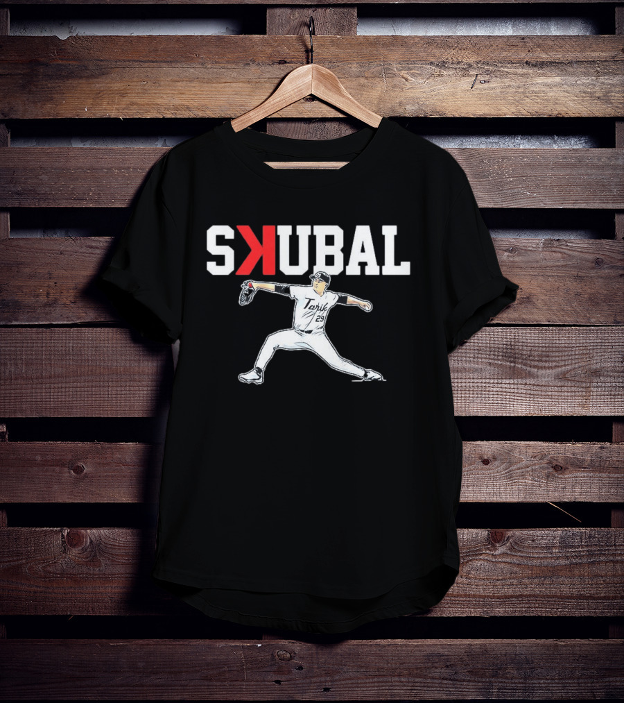 Tarik Skubal Detroit Tigers MLB Player Pitching SKUBAL T-Shirt
