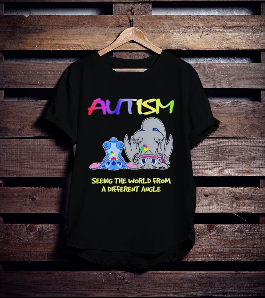 Autism Seeing The World From A Different Angle Toothless Stitch T-Shirt