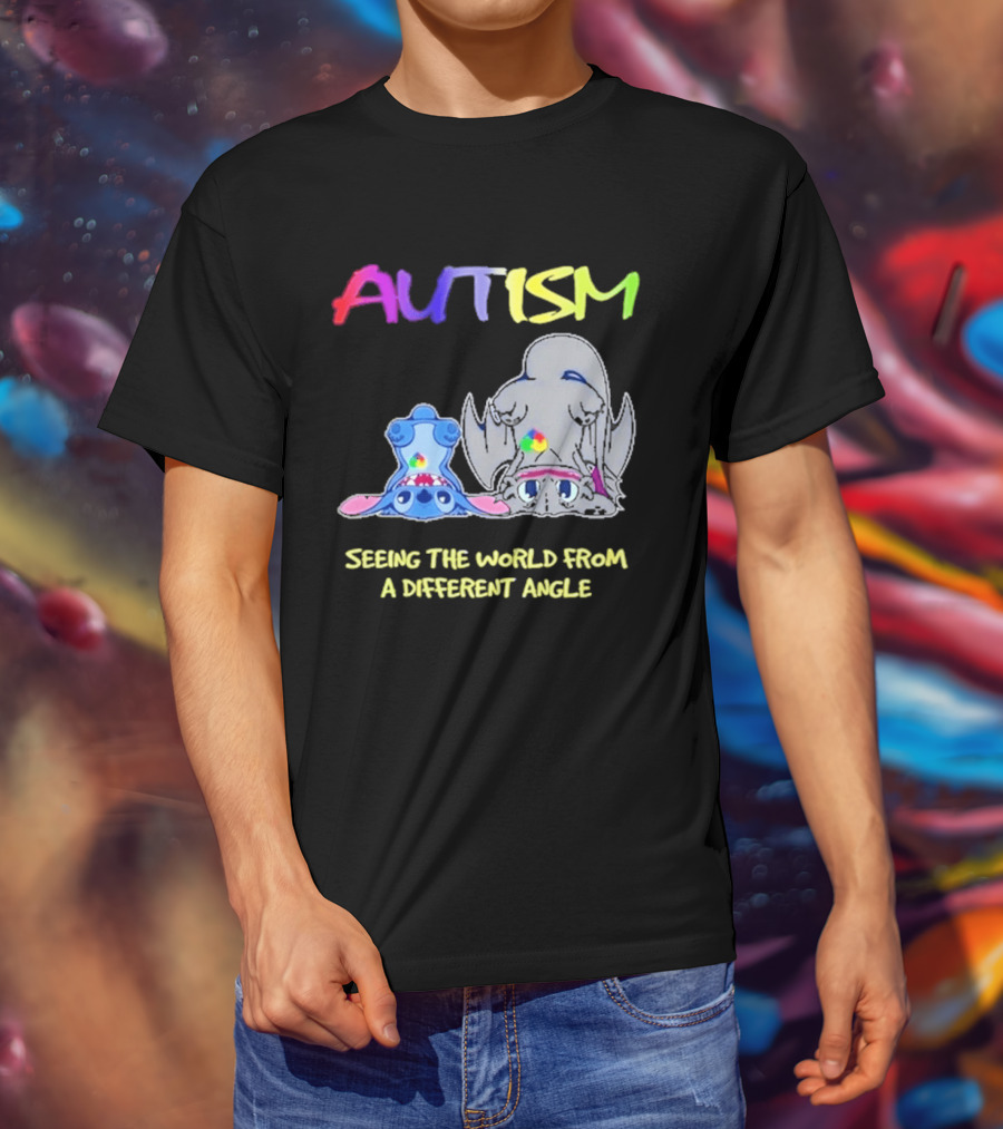 Autism Seeing The World From A Different Angle Toothless Stitch T-Shirt