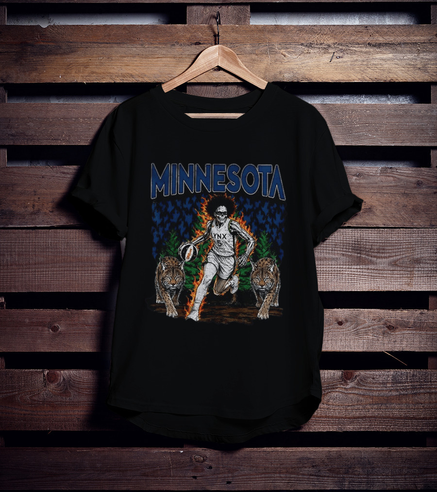 Minnesota Lynx WNBA Basketball Skull With Lynxes Game Day 2026 T-Shirt