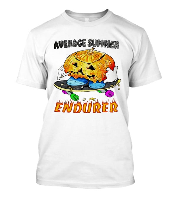 Average Summer Endurer Pumpkin Skater Skateboarding T-Shirt