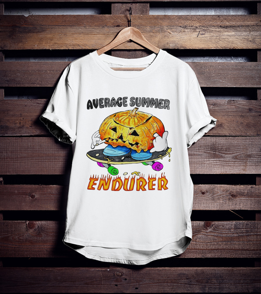 Average Summer Endurer Pumpkin Skater Skateboarding T-Shirt