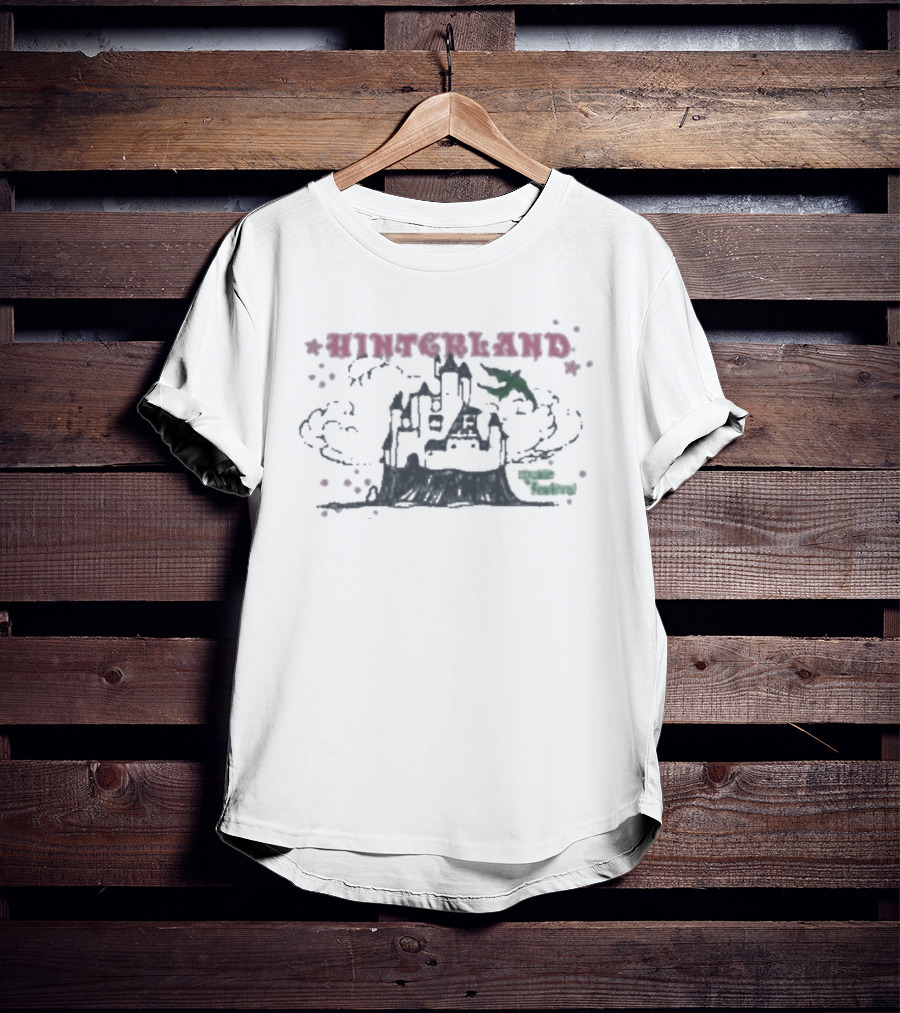 Hinterland Iowa Medieval Castle With Dragon And Clouds T-Shirt