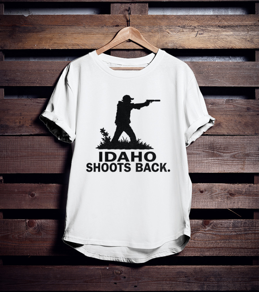 Idaho Shoots Back Silhouette Hunter With Gun T-Shirt